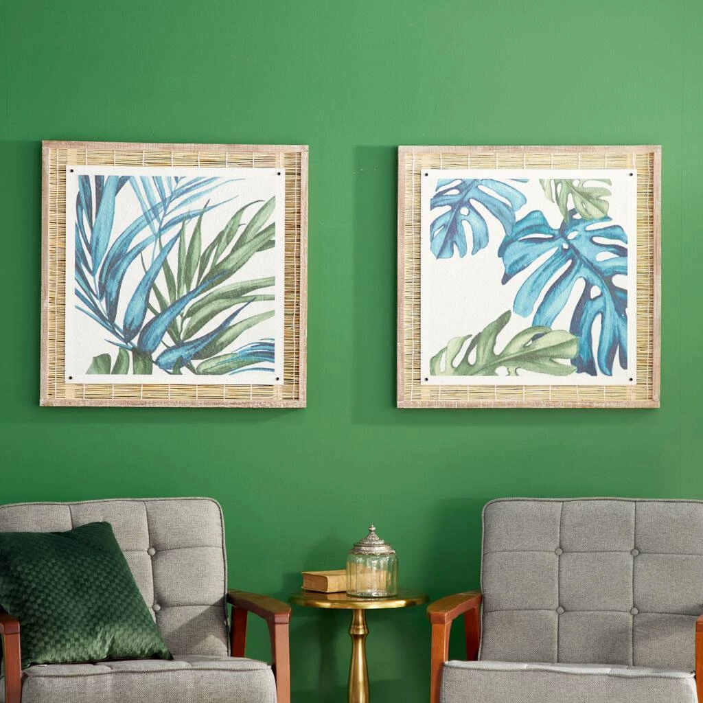 Budget 💯 Set of 2 Blue Sea Grass Eclectic Botanical Wall Decor, 29" x 29" by Ivory and Iris ✨ 8 Budget 💯 Set of 2 Blue Sea Grass Eclectic Botanical Wall Decor, 29" x 29" by Ivory and Iris ✨ - Image 8
