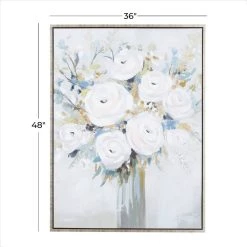 Top 10 😉 White Polystone French Country Framed Wall Art, 48" x 36" x 2" by Ivory and Iris 🤩 -Cheap Ivory and Iris Store D504052S 6