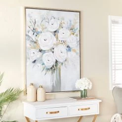 Top 10 😉 White Polystone French Country Framed Wall Art, 48" x 36" x 2" by Ivory and Iris 🤩 -Cheap Ivory and Iris Store D504052S 7