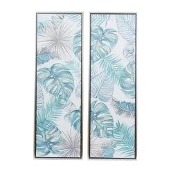 Budget 🥰 Blue Canvas Coastal Style Wall Art, 47" x 16" x 1" by Ivory and Iris ⌛