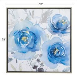 Wholesale 💯 Blue Polystone French Country Framed Wall Art, 32" x 32" by Ivory and Iris 🧨 -Cheap Ivory and Iris Store D504061S 6