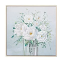 Hot Sale ✔️ White Polystone French Country Framed Wall Art, 40" x 40" x 2" by Ivory and Iris 🎁
