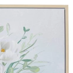 Hot Sale ✔️ White Polystone French Country Framed Wall Art, 40" x 40" x 2" by Ivory and Iris 🎁 -Cheap Ivory and Iris Store D504069S 4