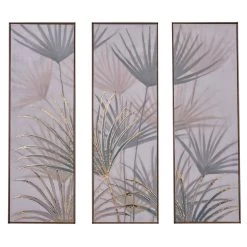 Cheapest 🔔 Set of 3 Brown Polystone Traditional Floral Wall Art, 16" x 47" by Ivory and Iris ✔️