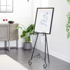 Flash Sale 😍 Traditional Black Iron Floor Easel, 46" x 21" x 22" by Ivory and Iris 👍 -Cheap Ivory and Iris Store D504075S 10