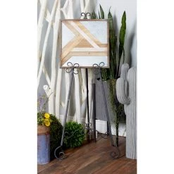 Flash Sale 😍 Traditional Black Iron Floor Easel, 46" x 21" x 22" by Ivory and Iris 👍 -Cheap Ivory and Iris Store D504075S 9