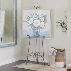 Best Pirce 😀 Black Iron Country Cottage Easel, 65" x 21" x 27" by Ivory and Iris 😍 -Cheap Ivory and Iris Store D504083S 9