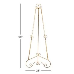 Deals 🎁 Gold Iron Traditional Easel, 68" x 23" x 33" by Ivory and Iris 🥰 -Cheap Ivory and Iris Store D504084S 10