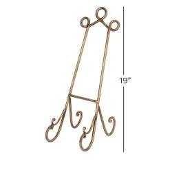 Outlet 🧨 Traditional Scrolling Gold Metal Easel, 19" x 7" x 10" by Ivory and Iris 🎉 -Cheap Ivory and Iris Store D504085S 7