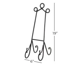 Deals 😀 Traditional Scrolling Black Metal Easel, 19" x 6" x 9" by Ivory and Iris ✨ -Cheap Ivory and Iris Store D504088S 7