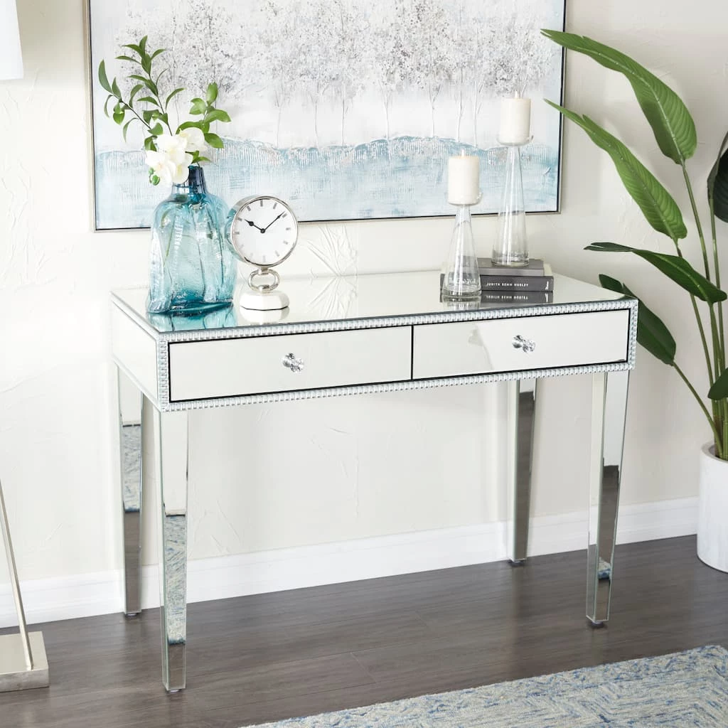 Brand new π Silver MDF Glam Console Table, 32" x 43" x 22" by Ivory and Iris β 9 Brand new π Silver MDF Glam Console Table, 32" x 43" x 22" by Ivory and Iris β - Image 9