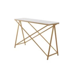 New 👏 White Iron Contemporary Console Table, 31" x 47" x 14" by Ivory and Iris 😀 -Cheap Ivory and Iris Store D504097S 3