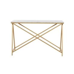 New 👏 White Iron Contemporary Console Table, 31" x 47" x 14" by Ivory and Iris 😀 -Cheap Ivory and Iris Store D504097S 7