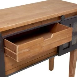 Flash Sale 👏 Brown Fir Industrial Console Table, 31" x 47" x 15" by Ivory and Iris ⭐ -Cheap Ivory and Iris Store D504099S 4