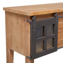 Flash Sale 👏 Brown Fir Industrial Console Table, 31" x 47" x 15" by Ivory and Iris ⭐ -Cheap Ivory and Iris Store D504099S 6