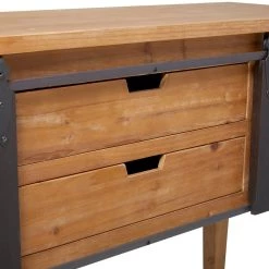 Flash Sale 👏 Brown Fir Industrial Console Table, 31" x 47" x 15" by Ivory and Iris ⭐ -Cheap Ivory and Iris Store D504099S 7