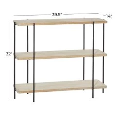 Outlet 🔥 Beige Contemporary Metal Console Table, 32" x 40" by Ivory and Iris 🔥 -Cheap Ivory and Iris Store D504100S 5
