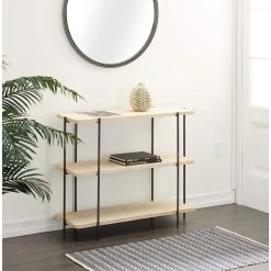 Outlet 🔥 Beige Contemporary Metal Console Table, 32" x 40" by Ivory and Iris 🔥 -Cheap Ivory and Iris Store D504100S 6