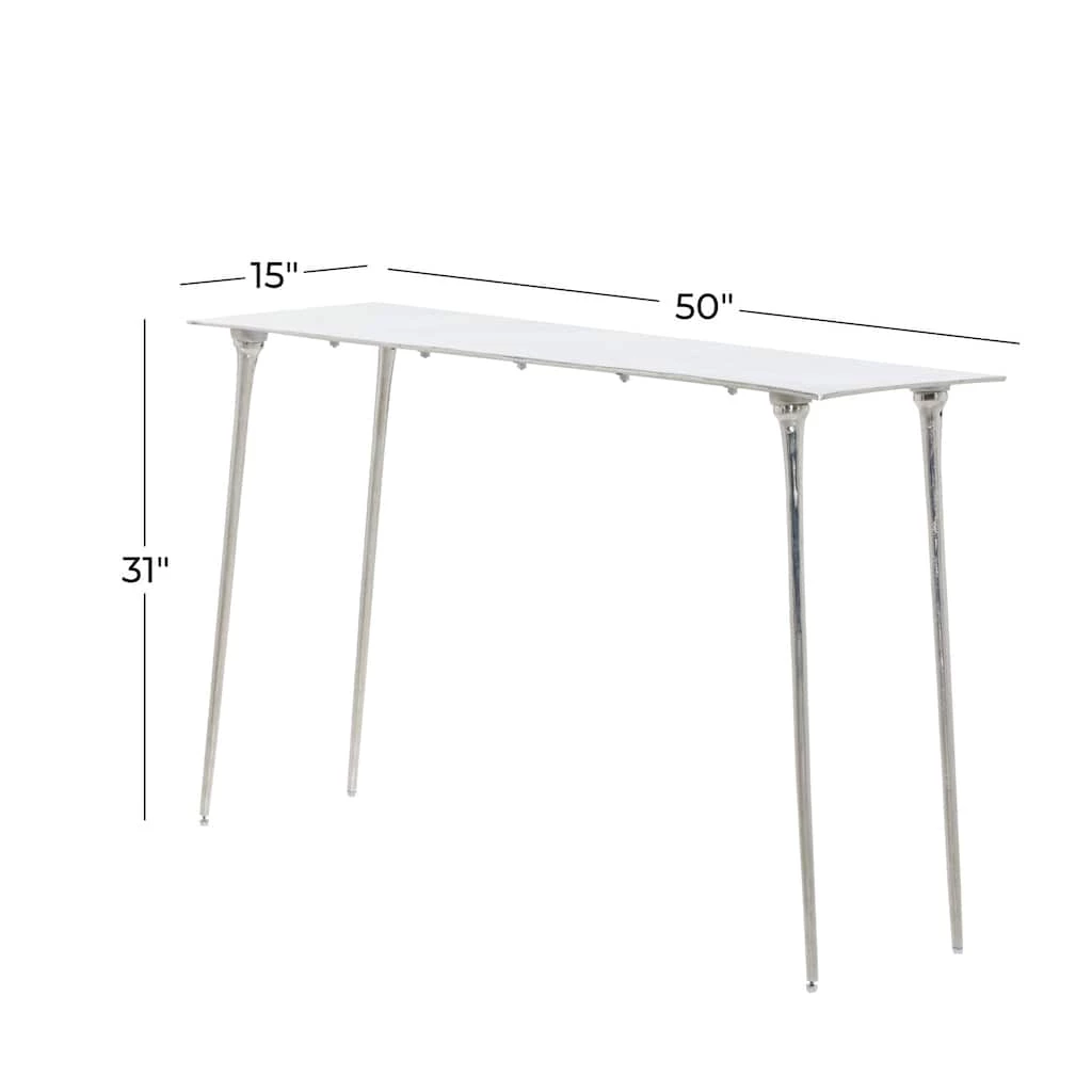 Top 10 β€οΈ Silver Aluminum Glam Console Table, 50" x 15" x 31" by Ivory and Iris π 8 Top 10 β€οΈ Silver Aluminum Glam Console Table, 50" x 15" x 31" by Ivory and Iris π - Image 8