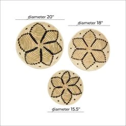 Budget 😍 Set of 3 Brown Wood Boho Style Wall Decor 20", 18", 15" by Ivory and Iris 🎉 -Cheap Ivory and Iris Store D504114S 8