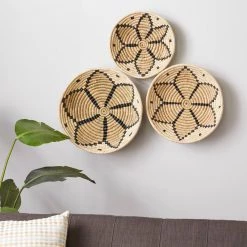 Budget 😍 Set of 3 Brown Wood Boho Style Wall Decor 20", 18", 15" by Ivory and Iris 🎉 -Cheap Ivory and Iris Store D504114S 9