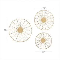 Best deal ⭐ Set of 3 Brown Wood Coastal Style Abstract Wall Decor, 20", 24", 28" by Ivory and Iris 🛒 -Cheap Ivory and Iris Store D504118S 6