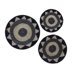 Best Pirce π Set of 3 Black Cotton Rustic Wall Decor 24", 20", 16" by Ivory and Iris π