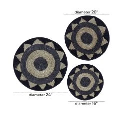 Best Pirce π Set of 3 Black Cotton Rustic Wall Decor 24", 20", 16" by Ivory and Iris π 14 Best Pirce π Set of 3 Black Cotton Rustic Wall Decor 24", 20", 16" by Ivory and Iris π -Cheap Ivory and Iris Store D504119S 7