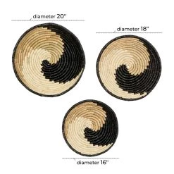 Coupon 🥰 Set of 3 Black Wood Boho Style Wall Decor 20", 18", 16" by Ivory and Iris 💯 -Cheap Ivory and Iris Store D504121S 8