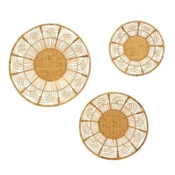 Coupon β Set of 3 Brown Metal Boho Style Wall Decor 24", 20", 16" by Ivory and Iris π