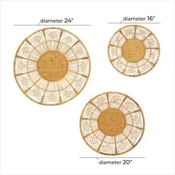 Coupon ⭐ Set of 3 Brown Metal Boho Style Wall Decor 24", 20", 16" by Ivory and Iris 🛒 -Cheap Ivory and Iris Store D504124S 6