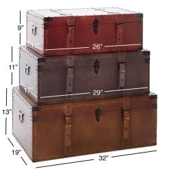 Cheap 💯 Set of 3" Brown Wood Rustic Trunk, 32", 29", 26" by Ivory and Iris 👍 -Cheap Ivory and Iris Store D504126S 6