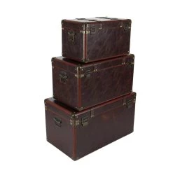 Cheapest π₯ Set of 3" Brown Leather Traditional Trunk, 19", 24", 27" by Ivory and Iris π 17 Cheapest π₯ Set of 3" Brown Leather Traditional Trunk, 19", 24", 27" by Ivory and Iris π -Cheap Ivory and Iris Store D504129S 8