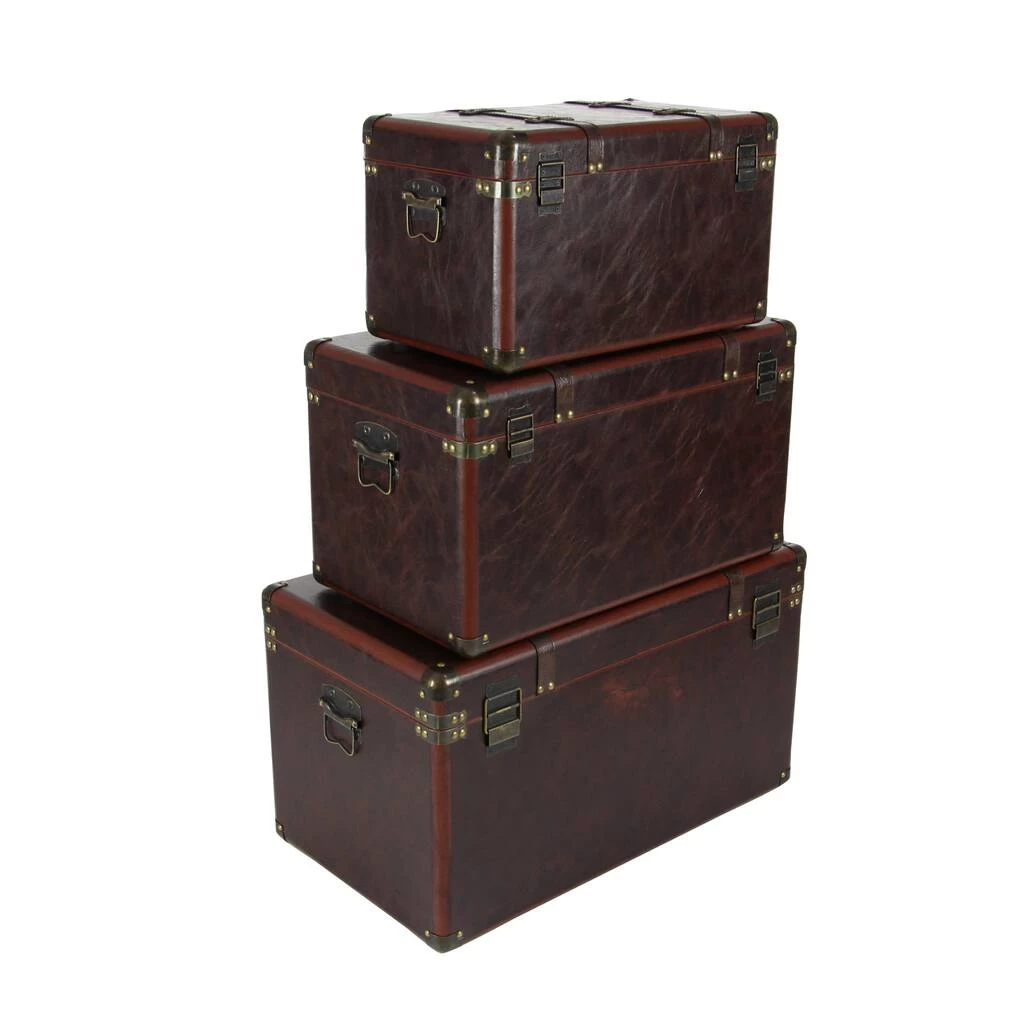 Cheapest π₯ Set of 3" Brown Leather Traditional Trunk, 19", 24", 27" by Ivory and Iris π 8 Cheapest π₯ Set of 3" Brown Leather Traditional Trunk, 19", 24", 27" by Ivory and Iris π - Image 8
