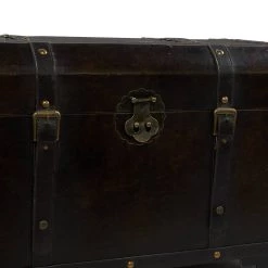 Buy 🌟 Set of 3" Brown Wood Traditional Trunk, 28", 24", 20" by Ivory and Iris 👍 -Cheap Ivory and Iris Store D504133S 4
