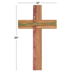 Flash Sale 🎁 Brown Wood Industrial Cross Wall Decor, 20" x 12" x 2" by Ivory and Iris 💯 -Cheap Ivory and Iris Store D504146S 10