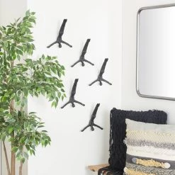 Best Sale 🌟 Set of 5 Dark Grey Aluminum Modern Wall Decor, 9" x 10" by Ivory and Iris 🛒 -Cheap Ivory and Iris Store D504149S 7