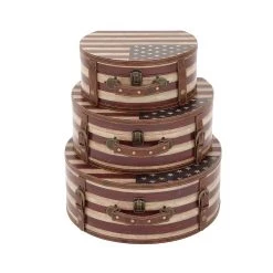 Deals 🔔 Traditional Wooden American Flag Decorative Box Set by Ivory and Iris 😉