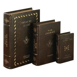 Wholesale 😉 Brown Wooden Traditional Book Box Set by Ivory and Iris 👍