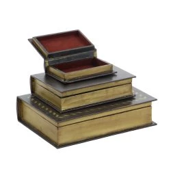 Wholesale 😉 Brown Wooden Traditional Book Box Set by Ivory and Iris 👍 -Cheap Ivory and Iris Store D504159S 3