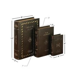 Wholesale 😉 Brown Wooden Traditional Book Box Set by Ivory and Iris 👍 -Cheap Ivory and Iris Store D504159S 9