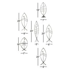 Cheapest ⌛ Set of 6 Black Metal Industrial Abstract Wall Decor, 16", 20", 24" by Ivory and Iris 🔔 -Cheap Ivory and Iris Store D504184S 8