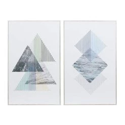 Discount ⌛ Set of 2 White Wood Contemporary Wall Art 20", 32" by Ivory and Iris 👏