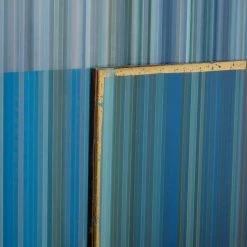 Best Pirce 🎉 Blue Contemporary Abstract Wood Wall Decor, 24" x 48" by Ivory and Iris 😀 -Cheap Ivory and Iris Store D506316S 3