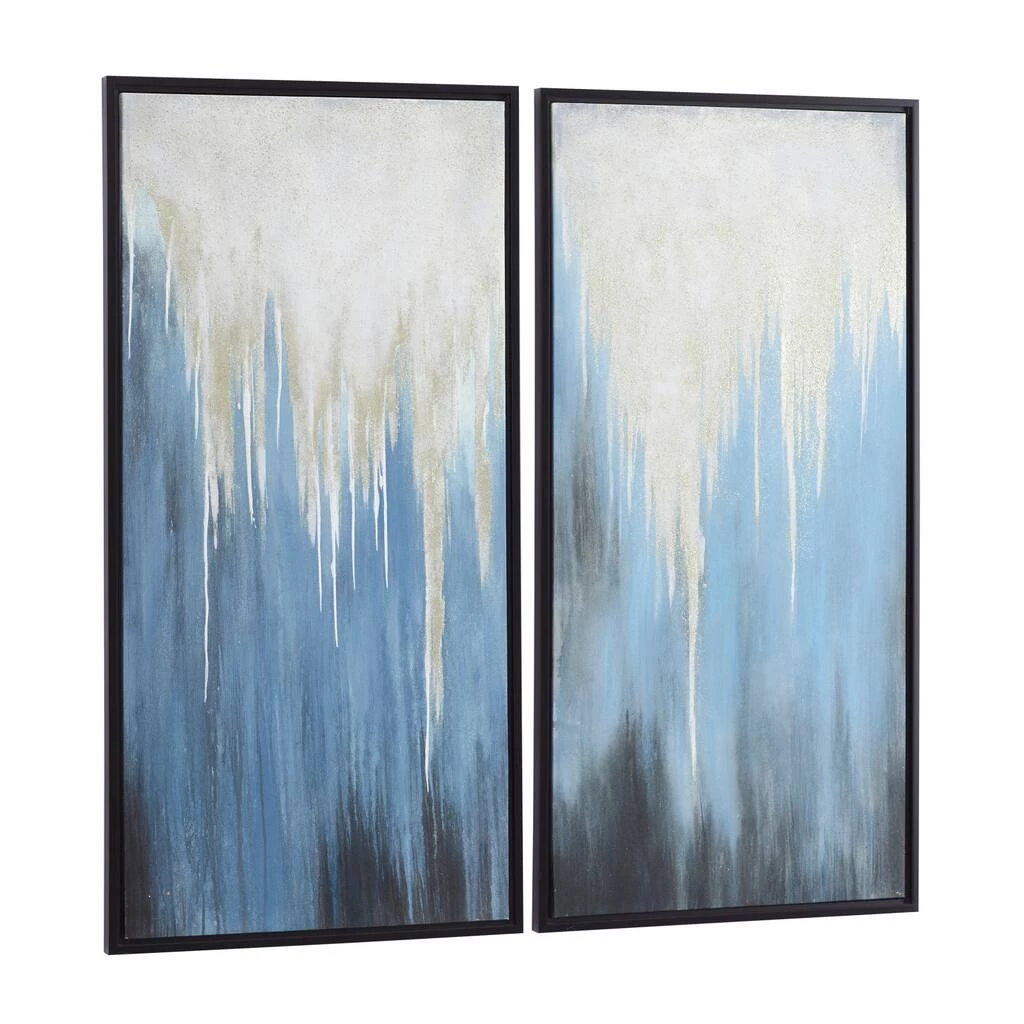 Wholesale π Set of 2 Blue Polystone Contemporary Framed Wall Art, 24" x 48" by Ivory and Iris π₯° 2 Wholesale π Set of 2 Blue Polystone Contemporary Framed Wall Art, 24" x 48" by Ivory and Iris π₯° - Image 2