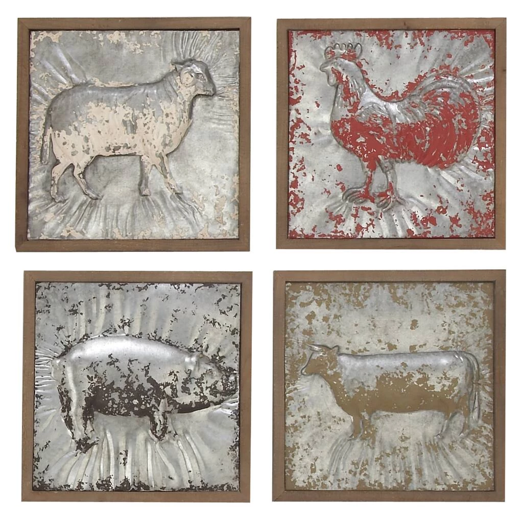 Best Sale βοΈ Set of 4 Grey Metal Farmhouse Farm Animals Wall Decor, 15" x 15" by Ivory and Iris π 3 Best Sale βοΈ Set of 4 Grey Metal Farmhouse Farm Animals Wall Decor, 15" x 15" by Ivory and Iris π - Image 3