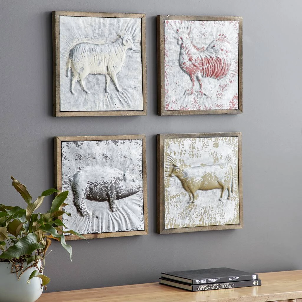 Best Sale βοΈ Set of 4 Grey Metal Farmhouse Farm Animals Wall Decor, 15" x 15" by Ivory and Iris π 8 Best Sale βοΈ Set of 4 Grey Metal Farmhouse Farm Animals Wall Decor, 15" x 15" by Ivory and Iris π - Image 8