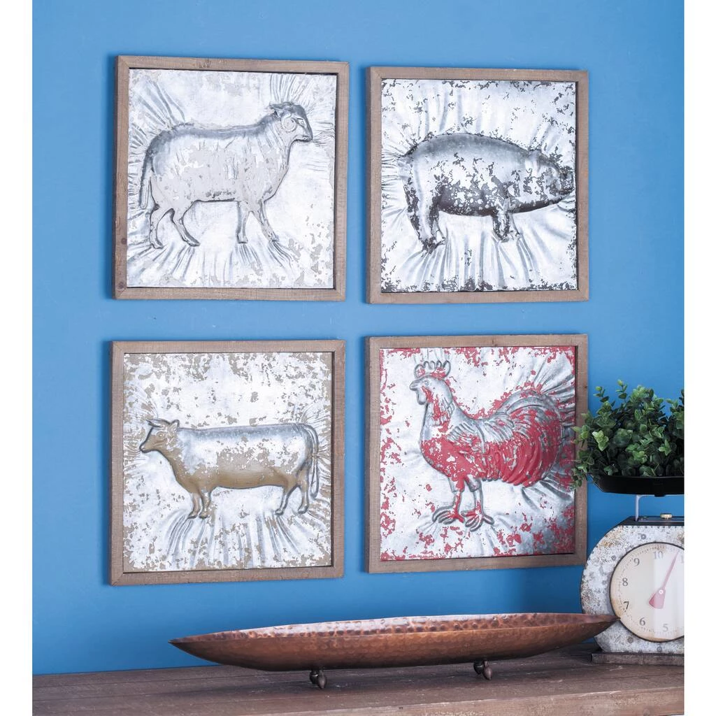Best Sale βοΈ Set of 4 Grey Metal Farmhouse Farm Animals Wall Decor, 15" x 15" by Ivory and Iris π 9 Best Sale βοΈ Set of 4 Grey Metal Farmhouse Farm Animals Wall Decor, 15" x 15" by Ivory and Iris π - Image 9