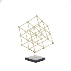 Brand new π Gold Marble Modern Sculpture, 12" x 9" x 9" by Ivory and Iris π―