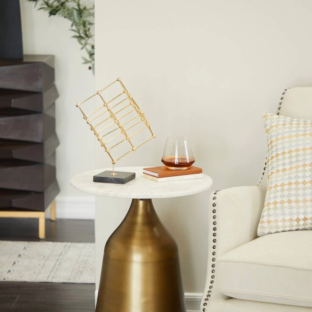 Brand new π Gold Marble Modern Sculpture, 12" x 9" x 9" by Ivory and Iris π― 8 Brand new π Gold Marble Modern Sculpture, 12" x 9" x 9" by Ivory and Iris π― - Image 8